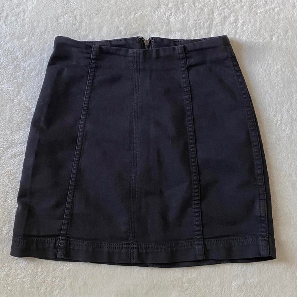 free people - modern femme denim skirt (in black)